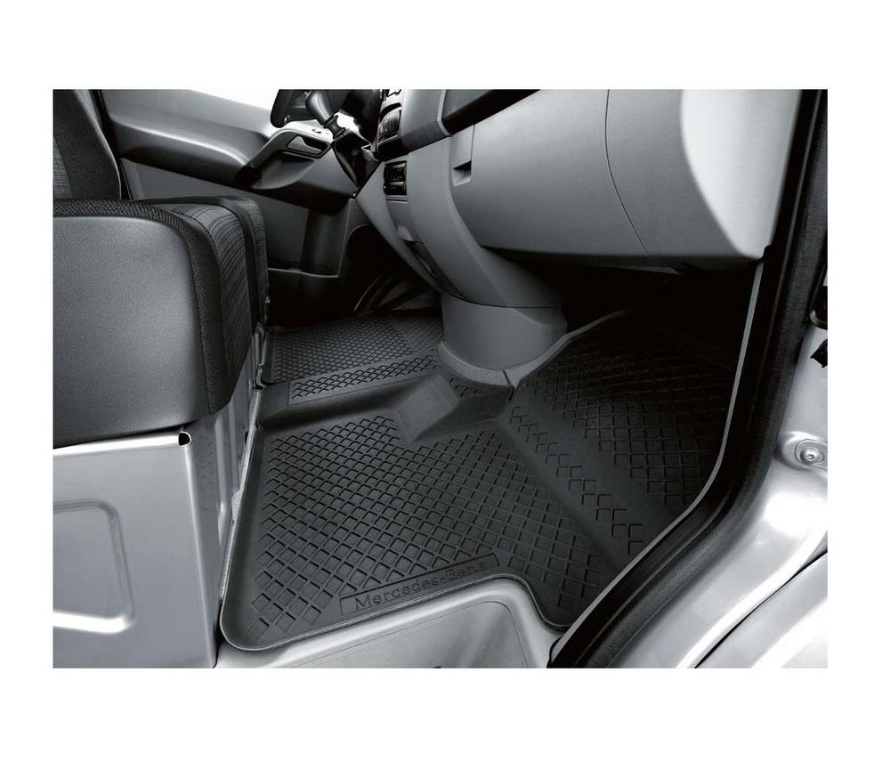 Mercedes Floor Mat Set - Front (All-Weather) (Black) (w/ Floor Air Duct)